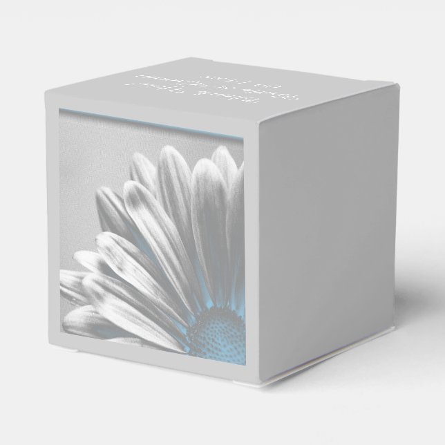 Caja Para Regalos Boda de resaltados florales azules claros (Reverso Costado)