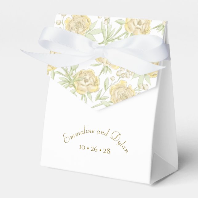 Caja Para Regalos Boda de Rosa Amarilla (Front Side)
