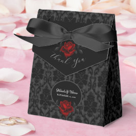 Caja Para Regalos Boda de Rosa Negra Damask Gótico