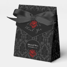 Caja Para Regalos Boda de Rosa Negra Damask Gótico