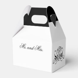 Caja Para Regalos Boda de Rosa negro caligrafía