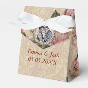 Caja Para Regalos Boda de Rosas antiguos de la pareja Romance Vintag