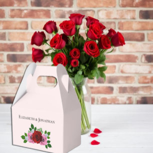 Caja Para Regalos Boda de rosas rojas y rosas