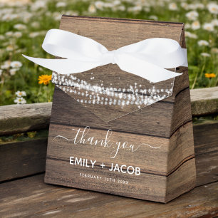 Caja Para Regalos Boda de Rustic Farmhouse Gracias