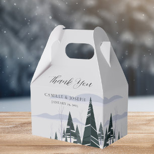 Caja Para Regalos Boda de selva de nieve moderna en árboles de invie