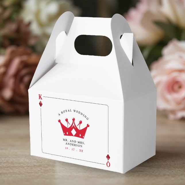 Caja Para Regalos Boda de tarjetas de poker del Casino King & Queen  (King & Queen of Diamonds Casino Poker Card Wedding Favor Boxes
)