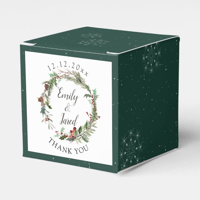 Caja Para Regalos Boda de temporada de navidades (Costado Anverso)