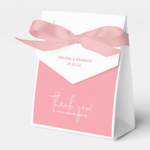 Caja Para Regalos Boda de tipografía de escritura rosada de Moda pas