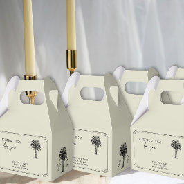 Caja Para Regalos Boda de tratamiento tropical de palmeras de época
