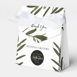 Caja Para Regalos Boda de vegetación de hojas de oliva