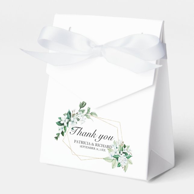 Caja Para Regalos Boda de vegetación floral geométrica (Front Side)