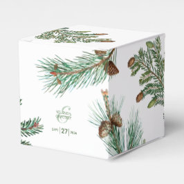 Caja Para Regalos Boda de vegetación forestal de pinos rústicos