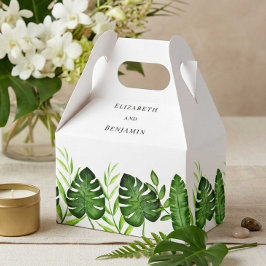 Caja Para Regalos Boda de vegetación tropical Monstera hojas elegant