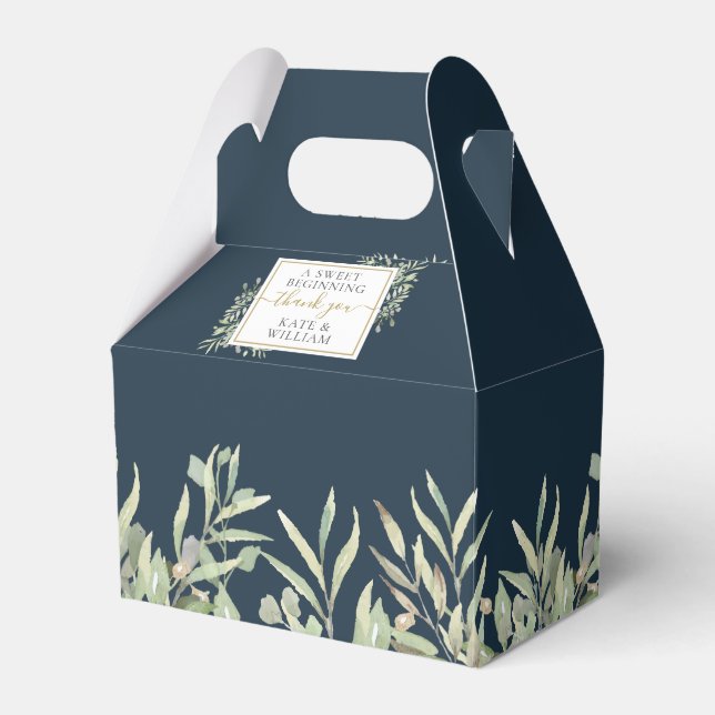 Caja Para Regalos Boda de Verdes Azules de Mar Profundo Un Dulce Com (Front Side)