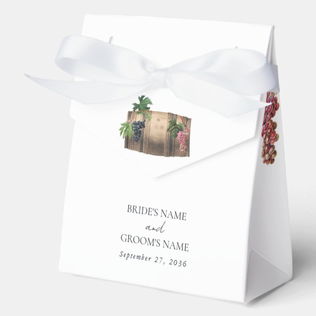 Caja Para Regalos Boda de viñedos de barril de vino ruso (Anverso)