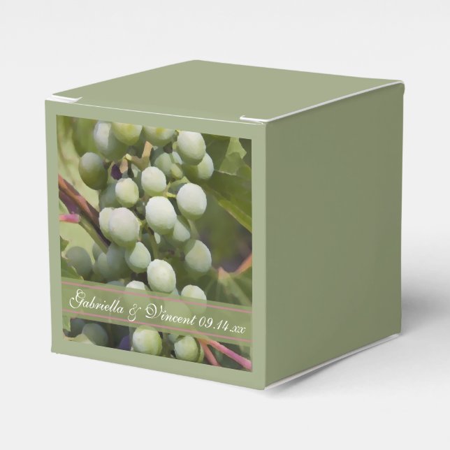 Caja Para Regalos Boda de viñedos de uvas verdes (Costado Anverso)