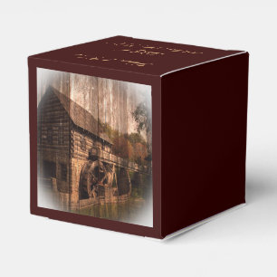 Caja Para Regalos boda del antiguo molino de campo de granja rústica