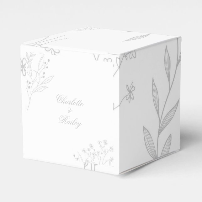 Caja Para Regalos Boda del Boho floral de Silver Corner (Costado Anverso)