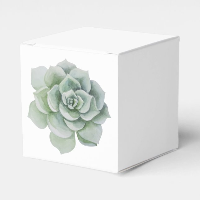 Caja Para Regalos Boda del Fiesta de acuarela Cactus Éxito Verde (Costado Anverso)