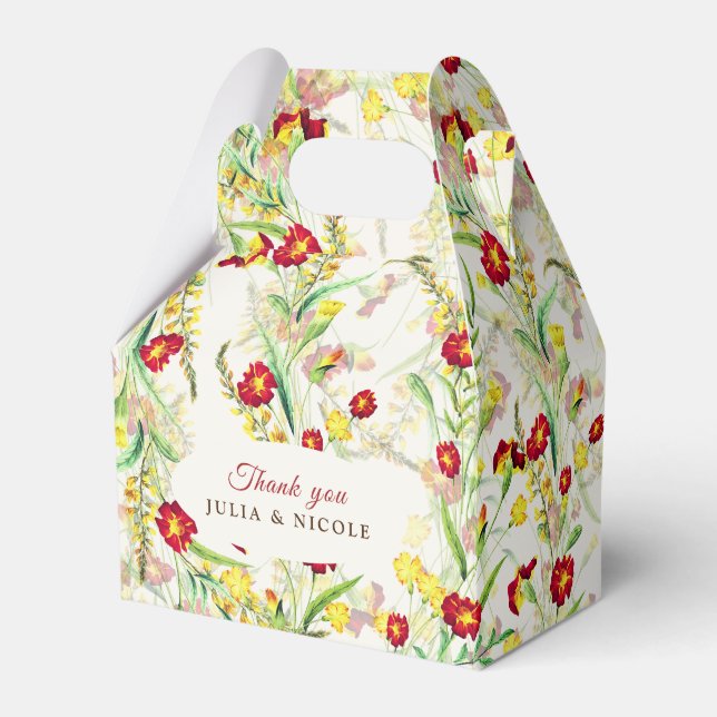 Caja Para Regalos Boda del follaje marino amarillo anaranjado (Front Side)