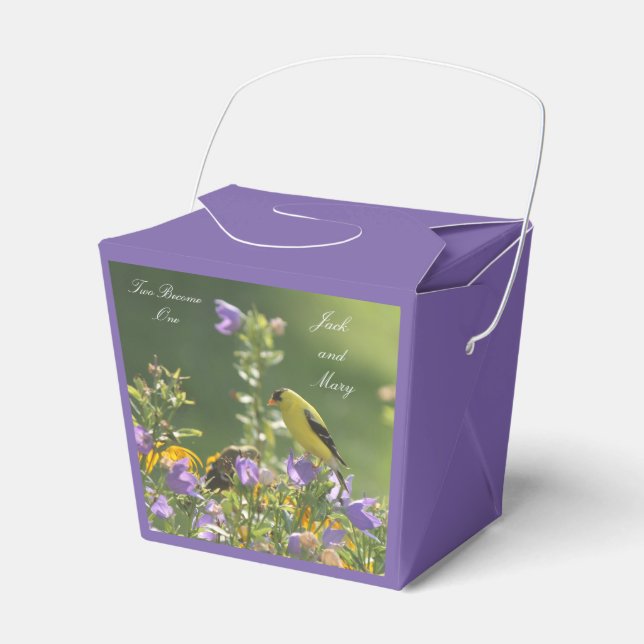 Caja Para Regalos Boda del Jardín de Primavera Goldfinch (Front Side)
