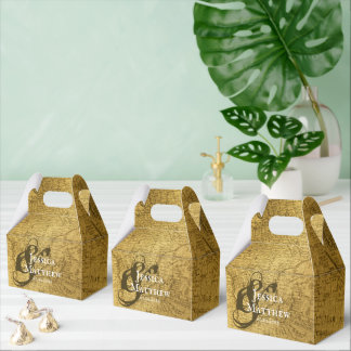 Caja Para Regalos Boda del Mapa de Oro Vintage