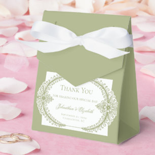 Caja Para Regalos Boda del marco florido de Olive Green French