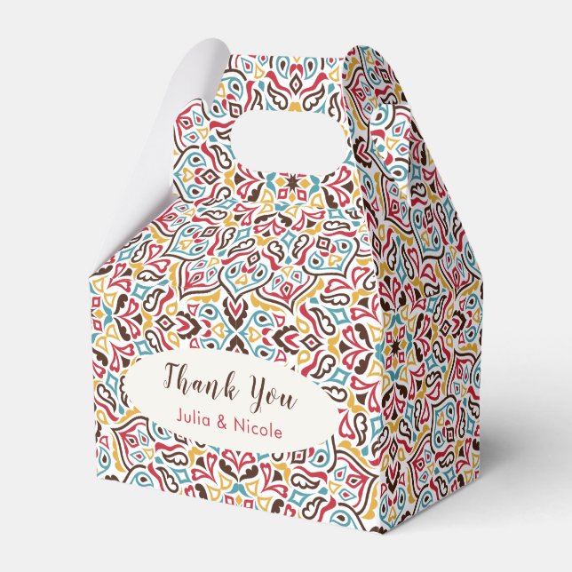 Caja Para Regalos Boda del patrón de Mandala geométrica clásica (Front Side)