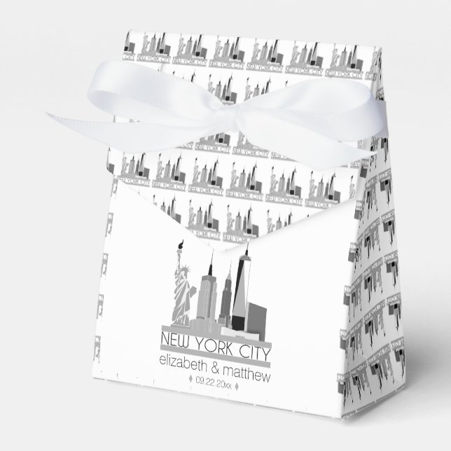 Caja Para Regalos Boda del Skyline de la ciudad de Nueva York (Front Side)