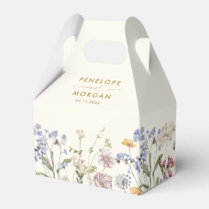 Caja Para Regalos Boda dorado de la flor silvestre de primavera colo