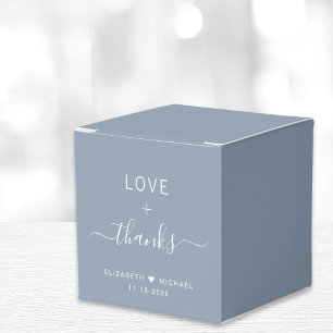 Caja Para Regalos Boda Dusty Blue Amor Y Gracias