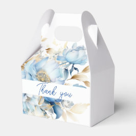 Caja Para Regalos Boda Dusty Blue Floral Gold