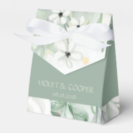 Caja Para Regalos Boda Dusty Sage Watercolor Peony Florals