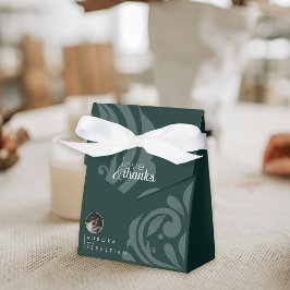 Caja Para Regalos Boda elegante clásico Damask Phthalo Green