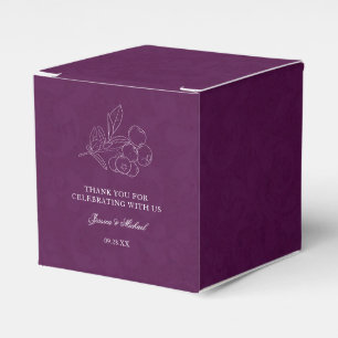Caja Para Regalos Boda elegante de Berry Botánico Purple Damask