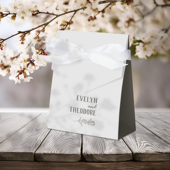 Caja Para Regalos Boda elegante de flor de línea neutra (Subido por el creador)