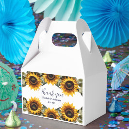 Caja Para Regalos Boda elegante de girasol amarillo