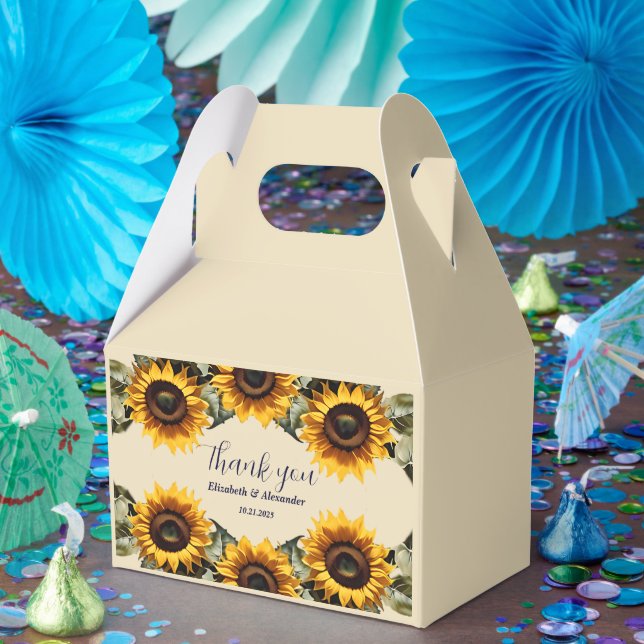 Caja Para Regalos boda elegante de girasol amarillo bonito (Fiesta)