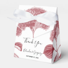 Caja Para Regalos Boda elegante de hortensias de Borgoña