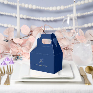Caja Para Regalos Boda elegante de navy y crema clásica