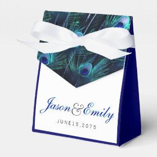 Caja Para Regalos Boda elegante de pavo real azul real
