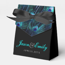 Caja Para Regalos Boda elegante de pavo real azul real