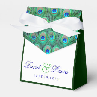 Caja Para Regalos Boda Elegante de Pavo Real Azul Turquesa
