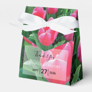 Caja Para Regalos Boda elegante de tulipanes rosados