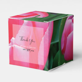 Caja Para Regalos Boda elegante de tulipanes rosados