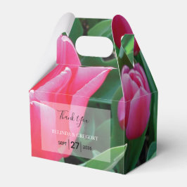 Caja Para Regalos Boda elegante de tulipanes rosados