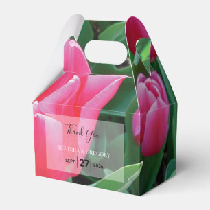 Caja Para Regalos Boda elegante de tulipanes rosados