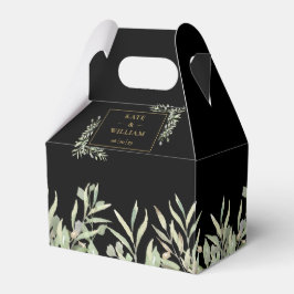 Caja Para Regalos Boda Elegante De Verdor Negro Y Oro