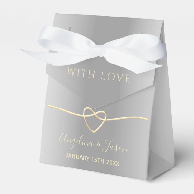 Caja Para Regalos Boda Elegante Gris (Front Side)