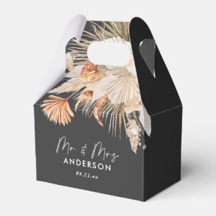 Caja Para Regalos Boda elegante hierba botánica natural pampas favor